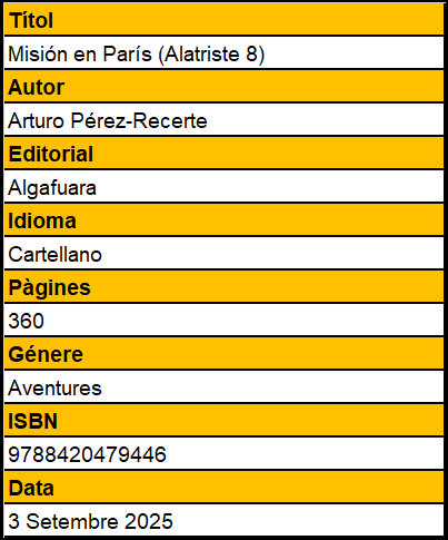 Mision-en-Pariss 📖Misión en París (Alatriste 8) -Arturo Pérez-Reverte